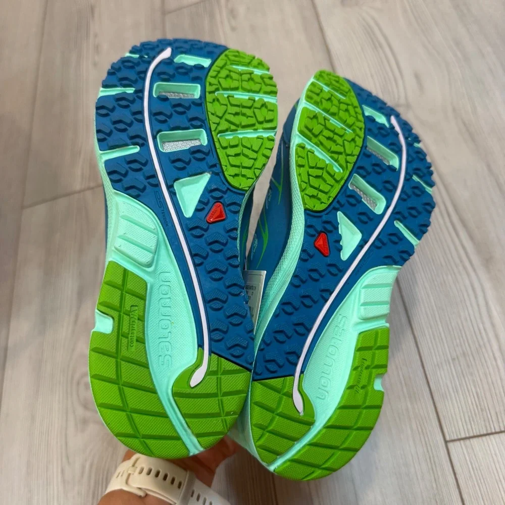 Salomon Sense Mantra 3 W Fog Blue Green Trail Running Shoes 381582 Womens 6 NEW